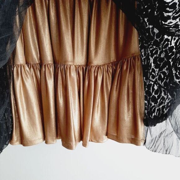 MATERIAL GIRL Fit & Flare Black Lace Ruffle Mini Dress Junior Girl Sz L - Picture 6 of 16